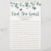 グリーンユーカリはゲストベビーシャワーゲームを見つける 便箋 (正面)