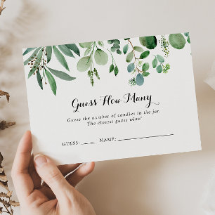 グリーンユーカリはゲームカードの数を推測 名刺