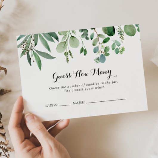 グリーンユーカリはゲームカードの数を推測 名刺