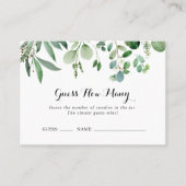 グリーンユーカリはゲームカードの数を推測 名刺 (正面)