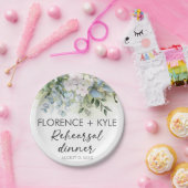 グリーンユーカリエレガントダスティリハーサルディナー ペーパープレート (パーティー)