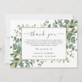 グリーンユーカリシンプルプトゥス葬式サンキューノート カード (正面)