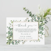 グリーンユーカリシンプルプトゥス葬式サンキューノート カード (スタンド正面)