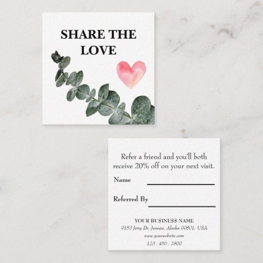 グリーンユーカリシンプル事業  紹介カード (正面/裏面)