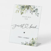 グリーンユーカリフローラゲストブックサイン 台座サイン (正面)