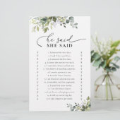 グリーンユーカリフローラブライダルシャワーゲーム (スタンド正面)