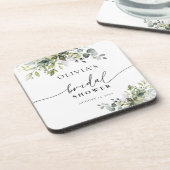 グリーンユーカリフローラブライダルシャワー コースター (左側)