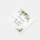 グリーンユーカリフローラブライダルシャワー スタンダードカクテルナプキン (角)