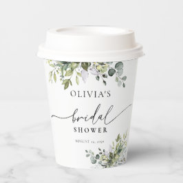 グリーンユーカリフローラブライダルシャワー 紙コップ