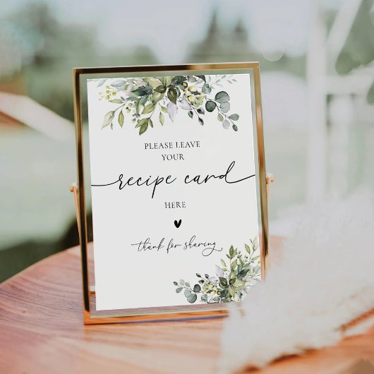 グリーンユーカリフローラレシピカードサイン 台座サイン