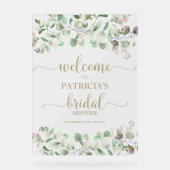 グリーンユーカリブライダルシャワーウェルカムサイン アクリルサイン (正面)