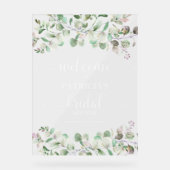 グリーンユーカリブライダルシャワーウェルカムサイン アクリルサイン (正面)