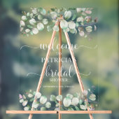 グリーンユーカリブライダルシャワーウェルカムサイン アクリルサイン (ニュートラル)