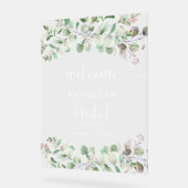 グリーンユーカリブライダルシャワーウェルカムサイン アクリルサイン (傾斜)