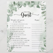 グリーンユーカリブライダルシャワーザゲストゲーム (正面)