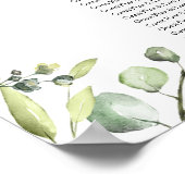 グリーンユーカリブライダルシャワーシーティングチャート ポスター (角)