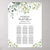 グリーンユーカリブライダルシャワーシーティングチャート ポスター (正面)