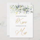 グリーンユーカリプタスはゲームの数を推測するキス 招待状 (正面)