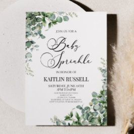 グリーンユーカリプタスグリーンリー植物性ベビー散布 招待状