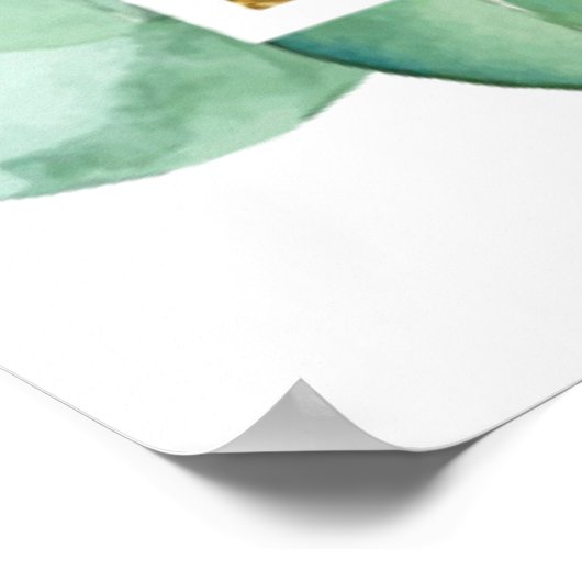 グリーンユーカリプタスバプテスウェルカムサイン ポスター (角)