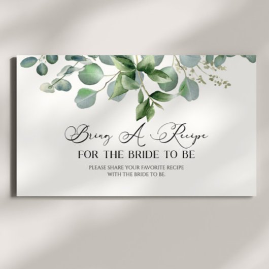 グリーンユーカリプタスブライダルシャワーブリングアザレシピ エンクロージャーカード