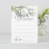 グリーンユーカリプタスベビーシャワーアドバイスゲームカード 招待状 (スタンド正面)