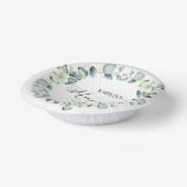 グリーンユーカリプタスボタニカル引っ越し祝いパーティーパーティー ペーパーボウル (傾斜あり)