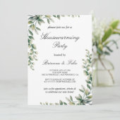 グリーンユーカリプタスボタニカル引っ越し祝いパーティーパーティー 招待状 (スタンド正面)