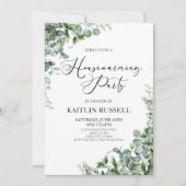 グリーンユーカリプタスボタニカル引っ越し祝いパーティーパーティー 招待状 (正面)