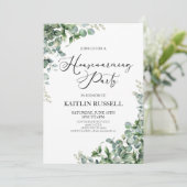 グリーンユーカリプタスボタニカル引っ越し祝いパーティーパーティー 招待状 (スタンド正面)
