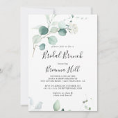 グリーンユーカリプタスリーフブライダルブランチブライダルシャワー 招待状 (正面)
