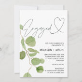 グリーンユーカリプタス婚約パーティ招待状 招待状 (正面)