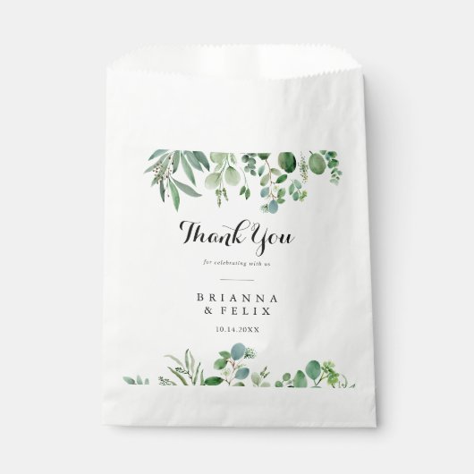 グリーンユーカリプタス書道ありがとうござ結婚う フェイバーバッグ (正面)