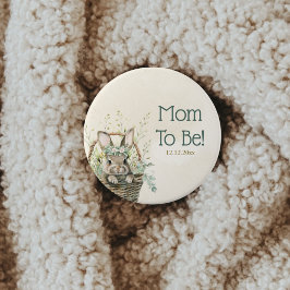 グリーンユーカリプトゥスバニーラビットベイビーシャワー 缶バッジ