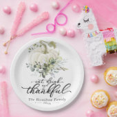 グリーンユーカリプトゥスホワイトカボチャ感謝祭 ペーパープレート (パーティー)