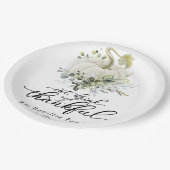 グリーンユーカリプトゥスホワイトカボチャ感謝祭 ペーパープレート (アングル)