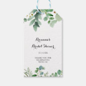 グリーンユーカリプトゥスボタニカルリーフブライダルシャワー ギフトタグ (正面)