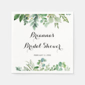 グリーンユーカリプトゥスボタニカルリーフブライダルシャワー スタンダードカクテルナプキン (正面)