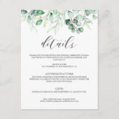 グリーンユーカリプトゥス水カラー詳細 エレガント エンクロージャーカード (正面)