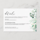 グリーンユーカリプトゥス水カラー詳細 エレガント エンクロージャーカード (正面)