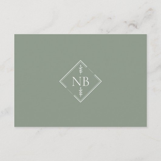 グリーンユーカリプトゥス水カラー詳細 エレガント エンクロージャーカード (裏面)