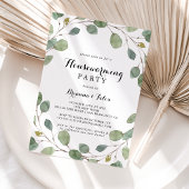 グリーンユーカリプトゥス葉引っ越し祝いパーティーパーティー 招待状