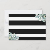 グリーンユーカリプトゥス黒白結婚 サンキューカード (裏面)