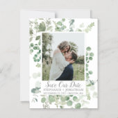 グリーンユーカリプトスセーブザデートマグネット マグネット招待状 (正面)