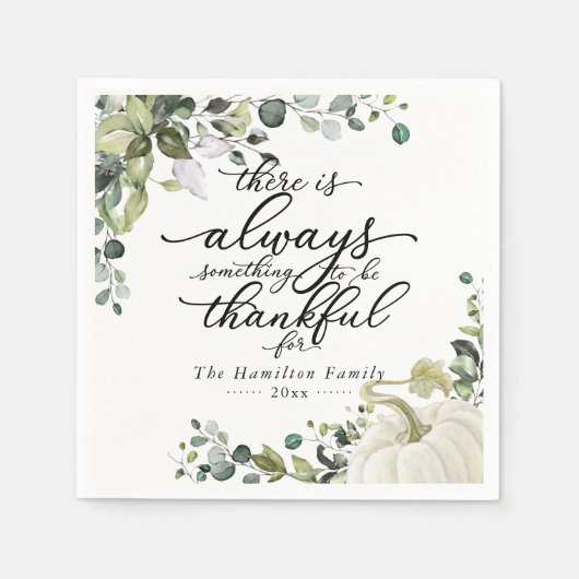 グリーンユーカリプンプキンサンクスディナー スタンダードカクテルナプキン (正面)