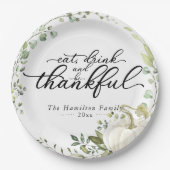 グリーンユーカリプンプキンサンクスディナー ペーパープレート (正面)