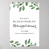 グリーンユーカリリハーサルディナーウェルカム ポスター (正面)