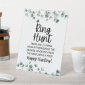 グリーンユーカリリングや輪狩りブライダルシャワーゲーム 台座サイン (インサイチュ)