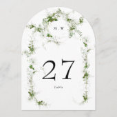 グリーンユーカリリースモノグラムアルチテーブル番号 招待状 (裏面)