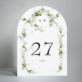 グリーンユーカリリースモノグラムアルチテーブル番号 招待状